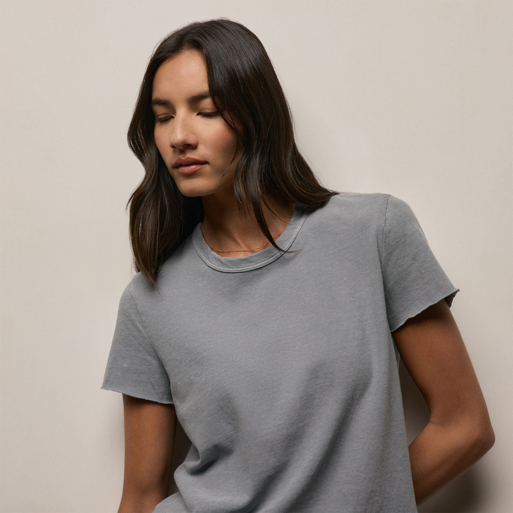 Slub Jersey Shrunken Tee In White | James Perse Los Angeles