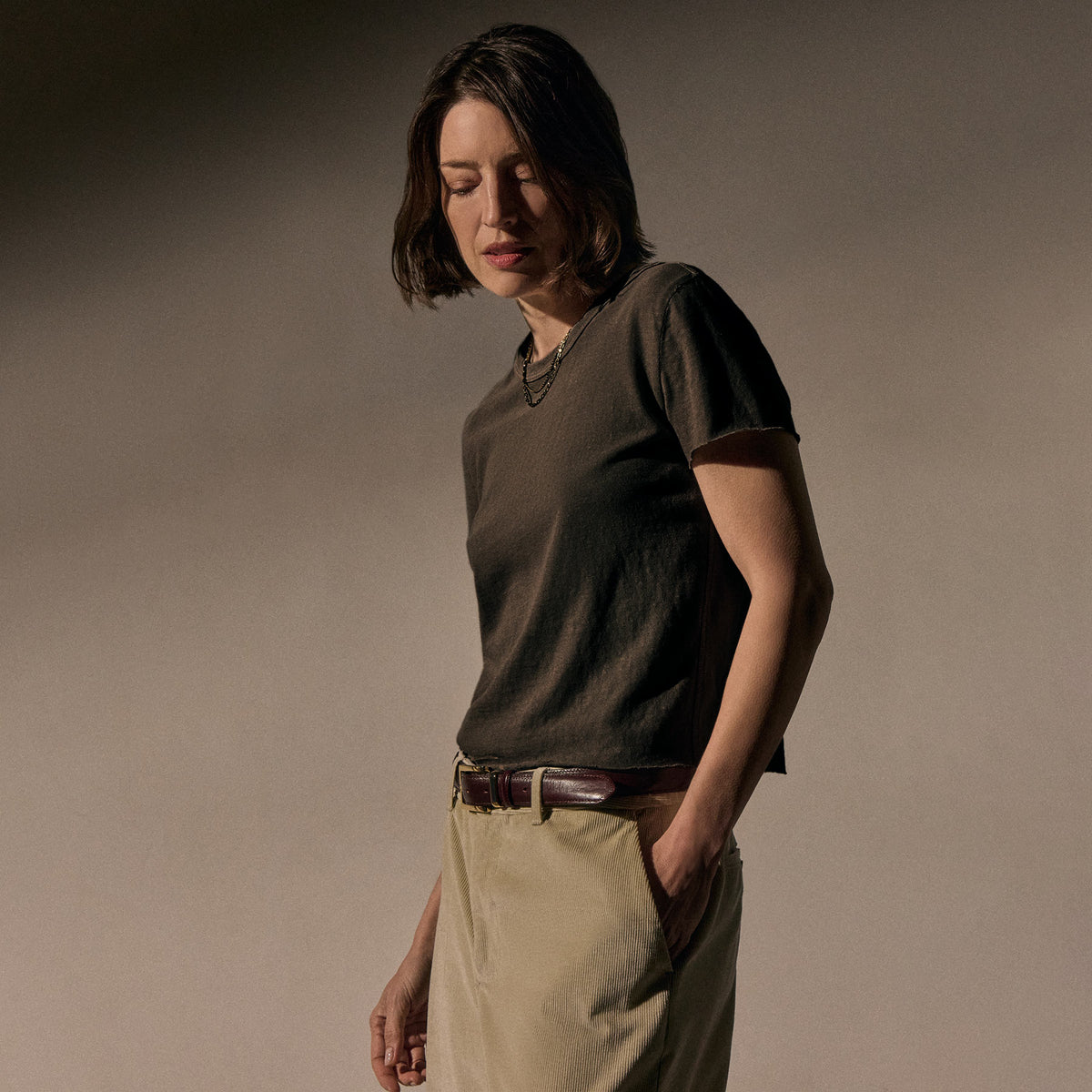 Slub Jersey Shrunken Tee in Porcupine | James Perse Los Angeles