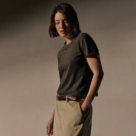 Slub Jersey Shrunken Tee in Porcupine | James Perse Los Angeles