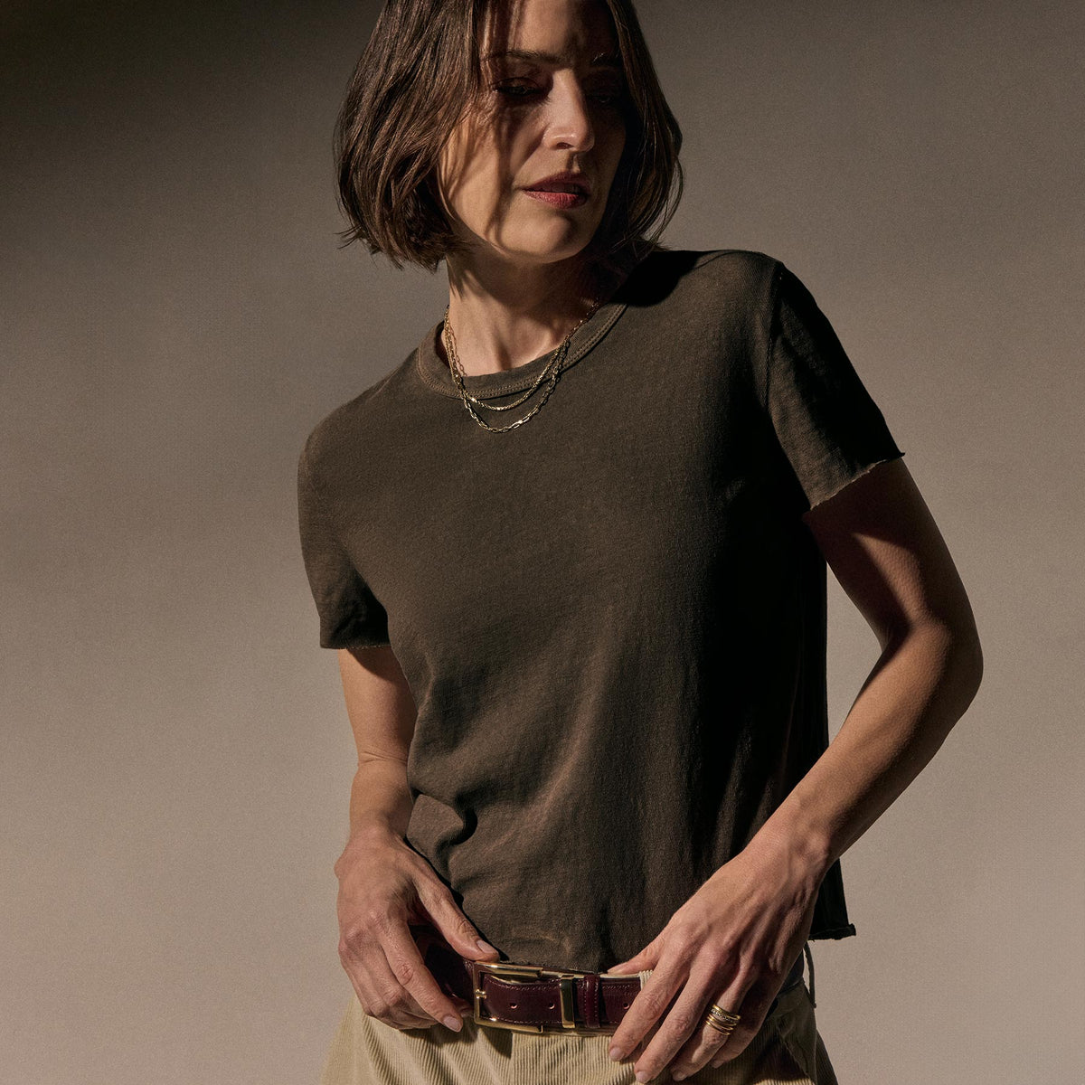 Slub Jersey Shrunken Tee in Porcupine | James Perse Los Angeles