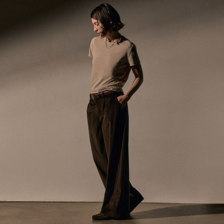 Slub Jersey Shrunken Tee in Stone Pigment | James Perse Los Angeles