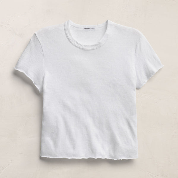 Slub Jersey Shrunken Tee in White | James Perse Los Angeles