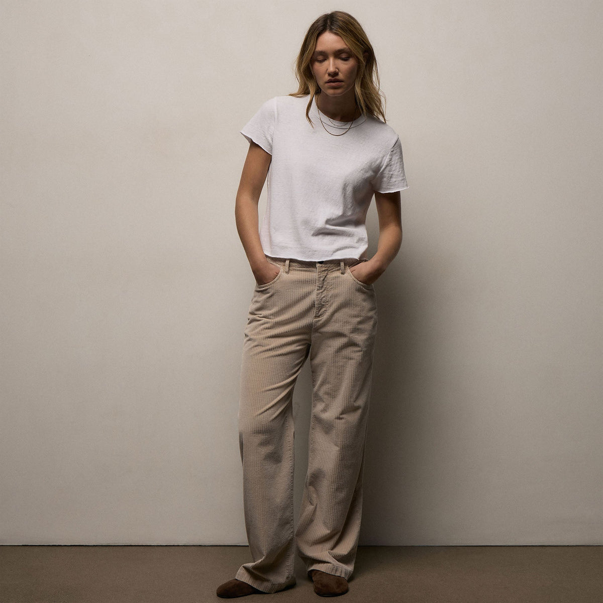 Slub Jersey Shrunken Tee in White | James Perse Los Angeles