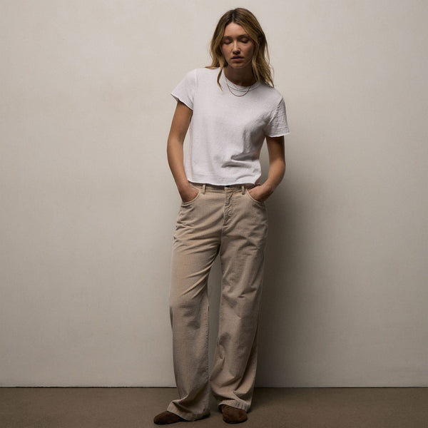 Slub Jersey Shrunken Tee in White | James Perse Los Angeles