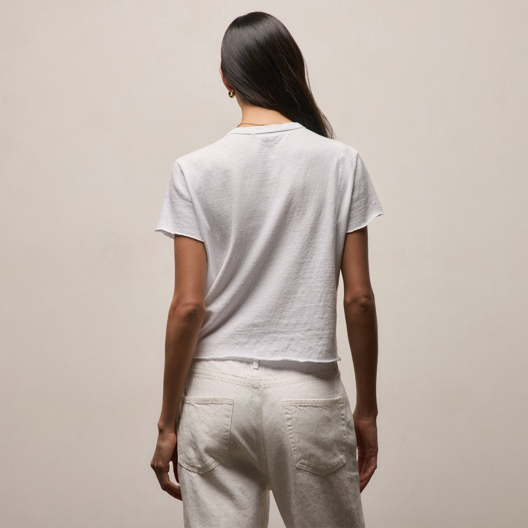 Slub Jersey Shrunken Tee - White | James Perse Los Angeles