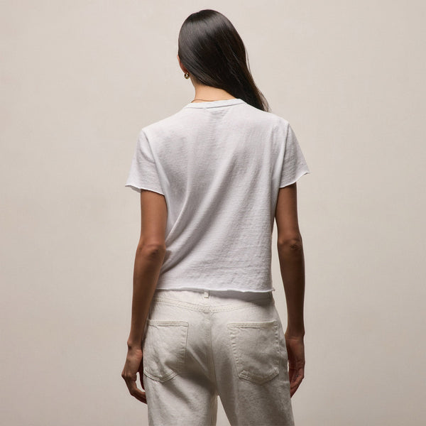 Slub Jersey Shrunken Tee in White | James Perse Los Angeles