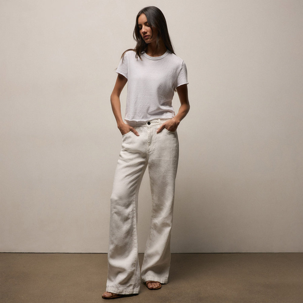 Slub Jersey Shrunken Tee in White | James Perse Los Angeles