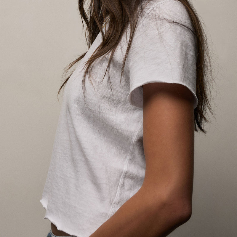 Slub Jersey Shrunken Tee in White | James Perse Los Angeles