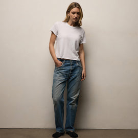 Slub Jersey Shrunken Tee in White | James Perse Los Angeles