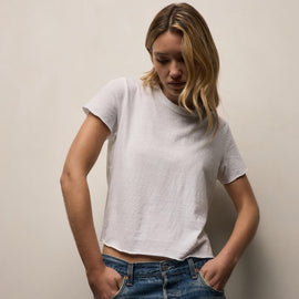 Slub Jersey Shrunken Tee in White | James Perse Los Angeles