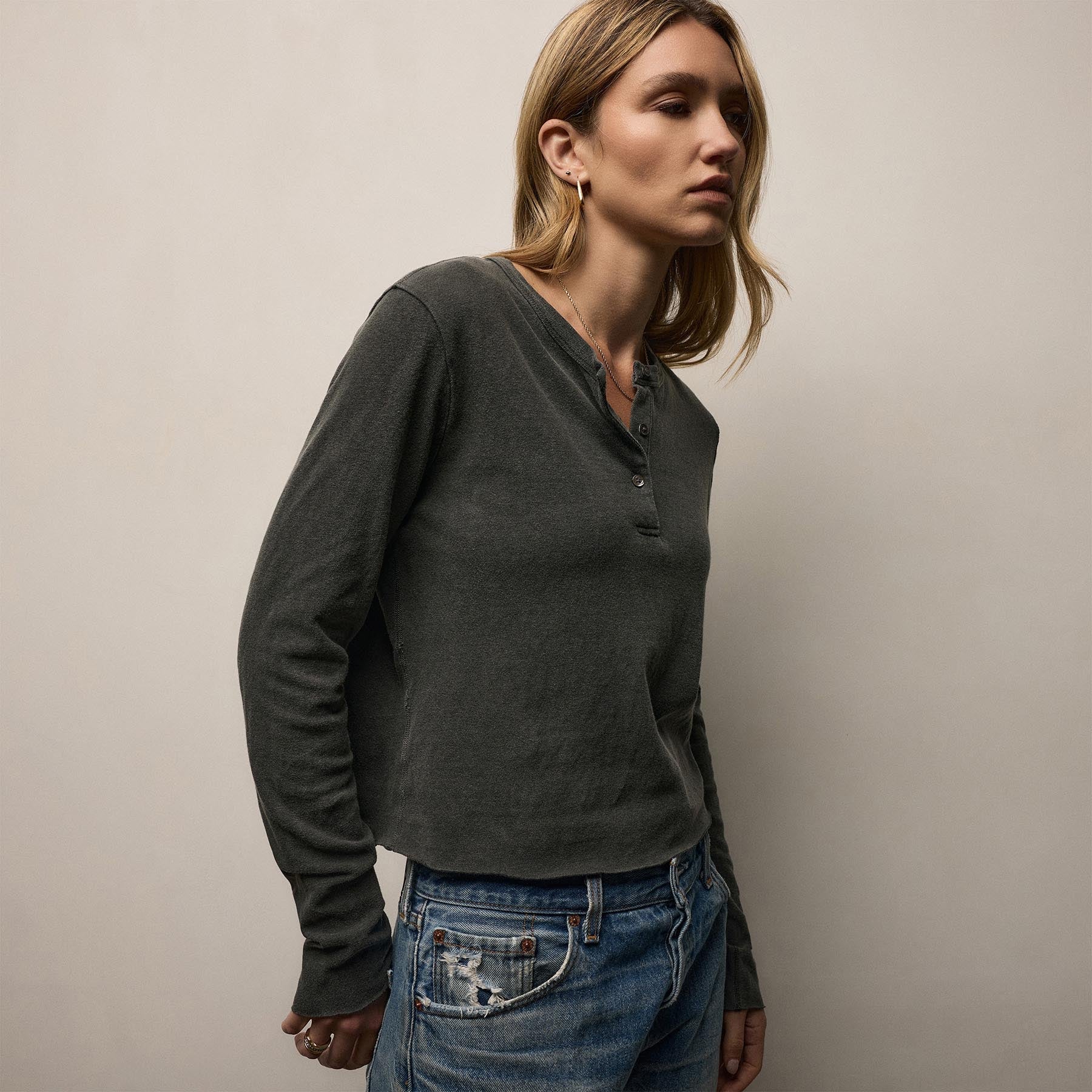 Slub Jersey Long Sleeve Henley