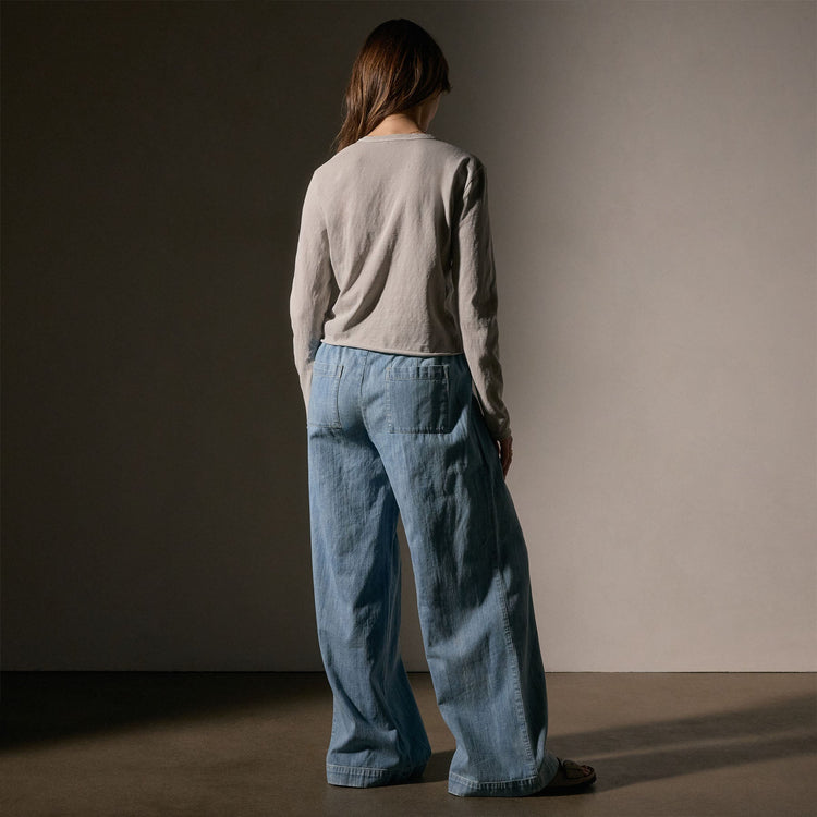 Slub Jersey Shrunken Henley in Salt Pigment | James Perse Los Angeles