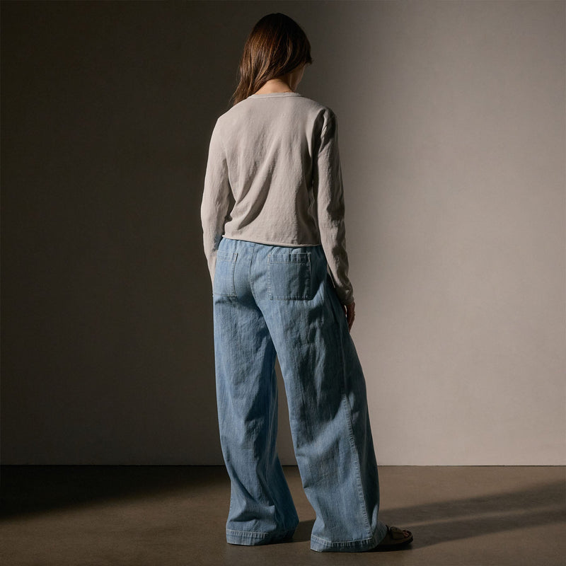 Slub Jersey Shrunken Henley in Salt Pigment | James Perse Los Angeles