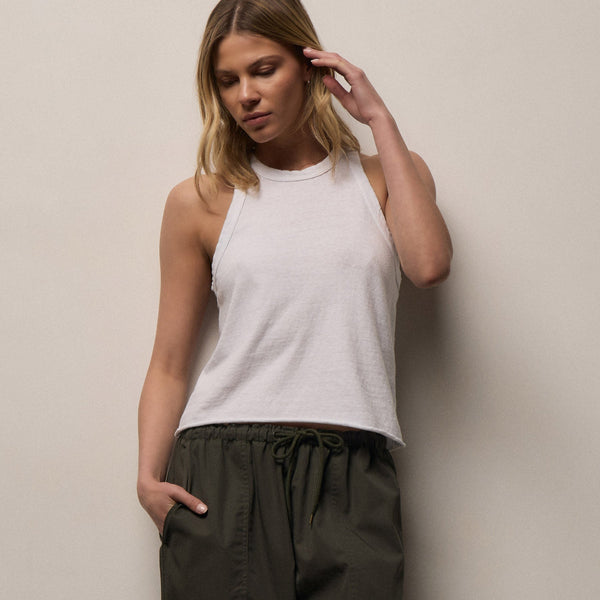 Slub Jersey Muscle Tank in White | James Perse Los Angeles