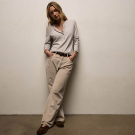 Slub Jersey Tunic Henley In Salt Pigment | James Perse Los Angeles