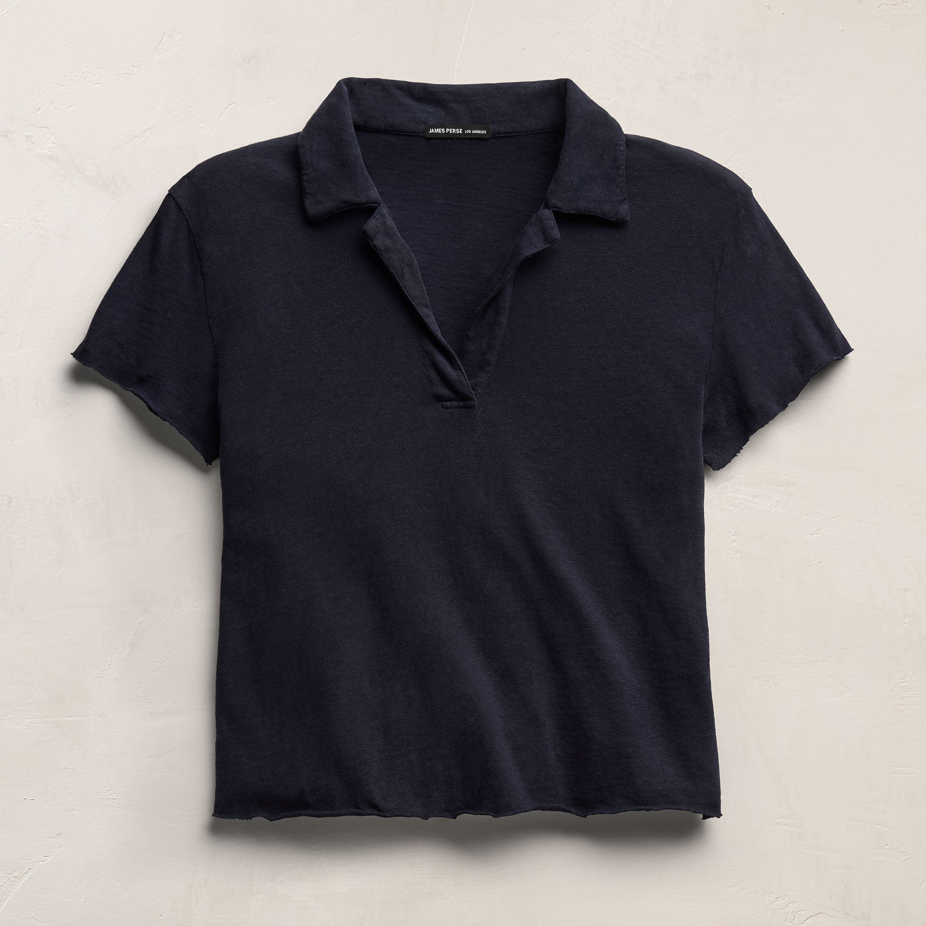 Slub Jersey Open Polo - White | James Perse Los Angeles