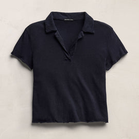 Slub Jersey Open Polo in Classic Navy | James Perse Los Angeles