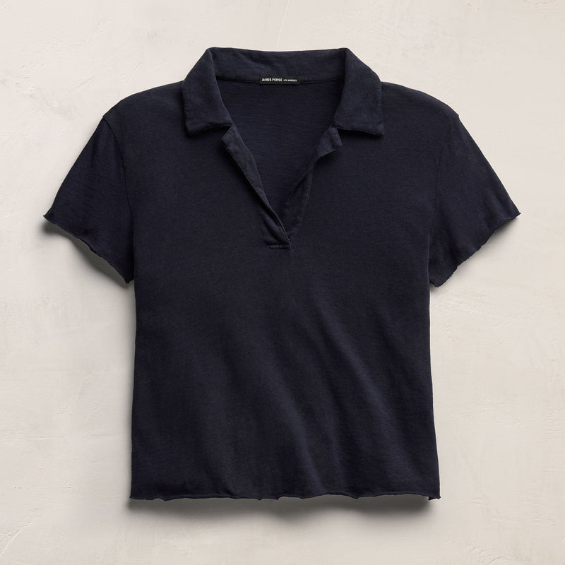 Slub Jersey Open Polo in Classic Navy | James Perse Los Angeles