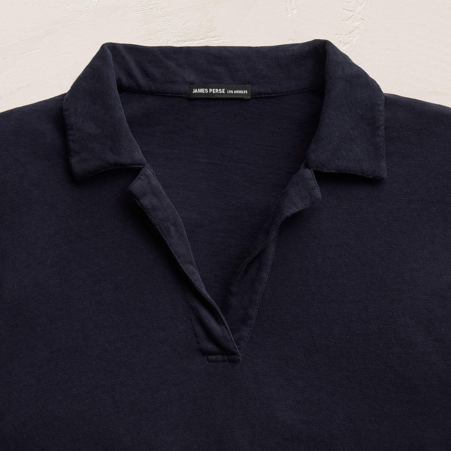 Slub Jersey Open Polo in Classic Navy | James Perse Los Angeles