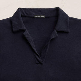 Slub Jersey Open Polo in Classic Navy | James Perse Los Angeles
