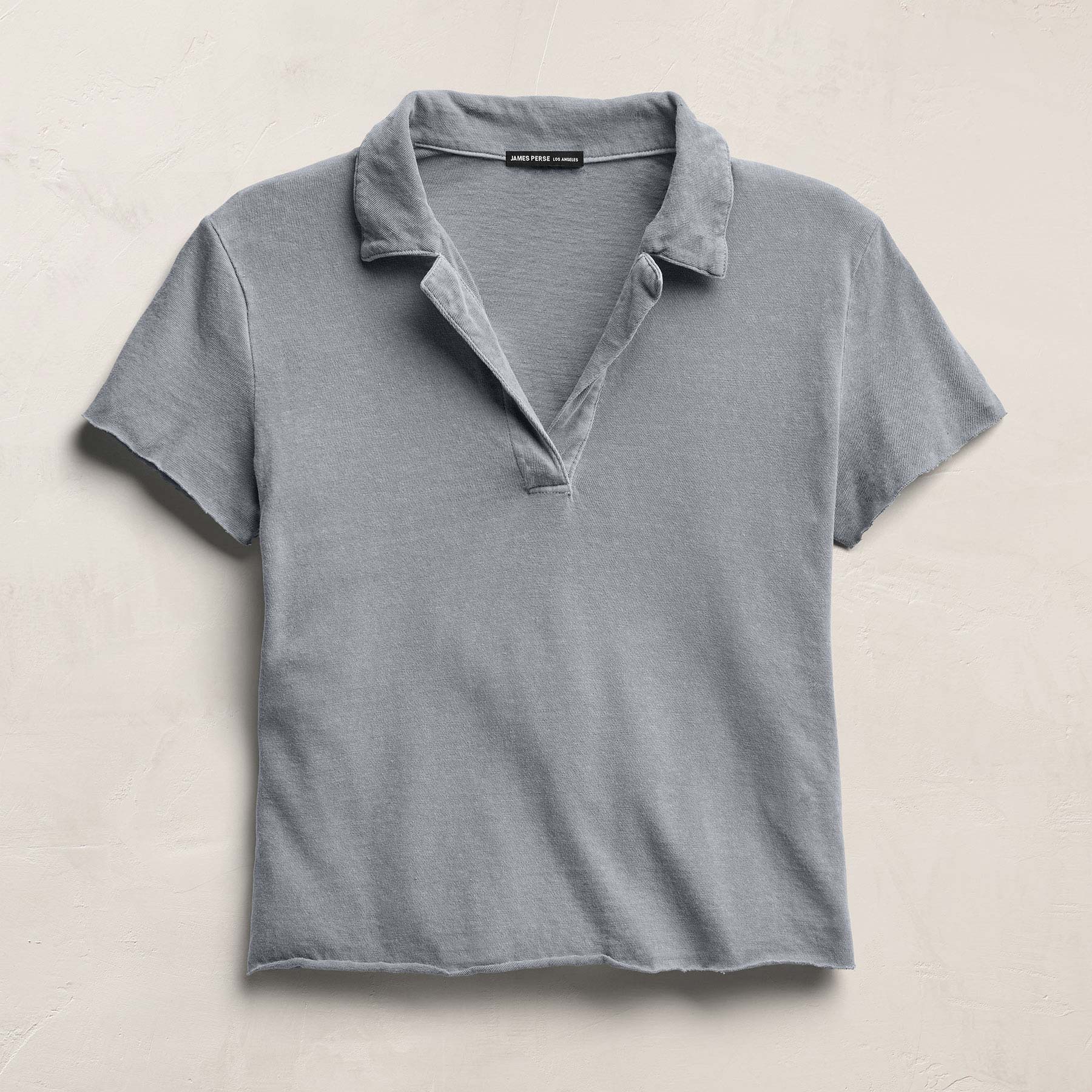 Slub Jersey Open Polo in Ore Pigment | James Perse Los Angeles