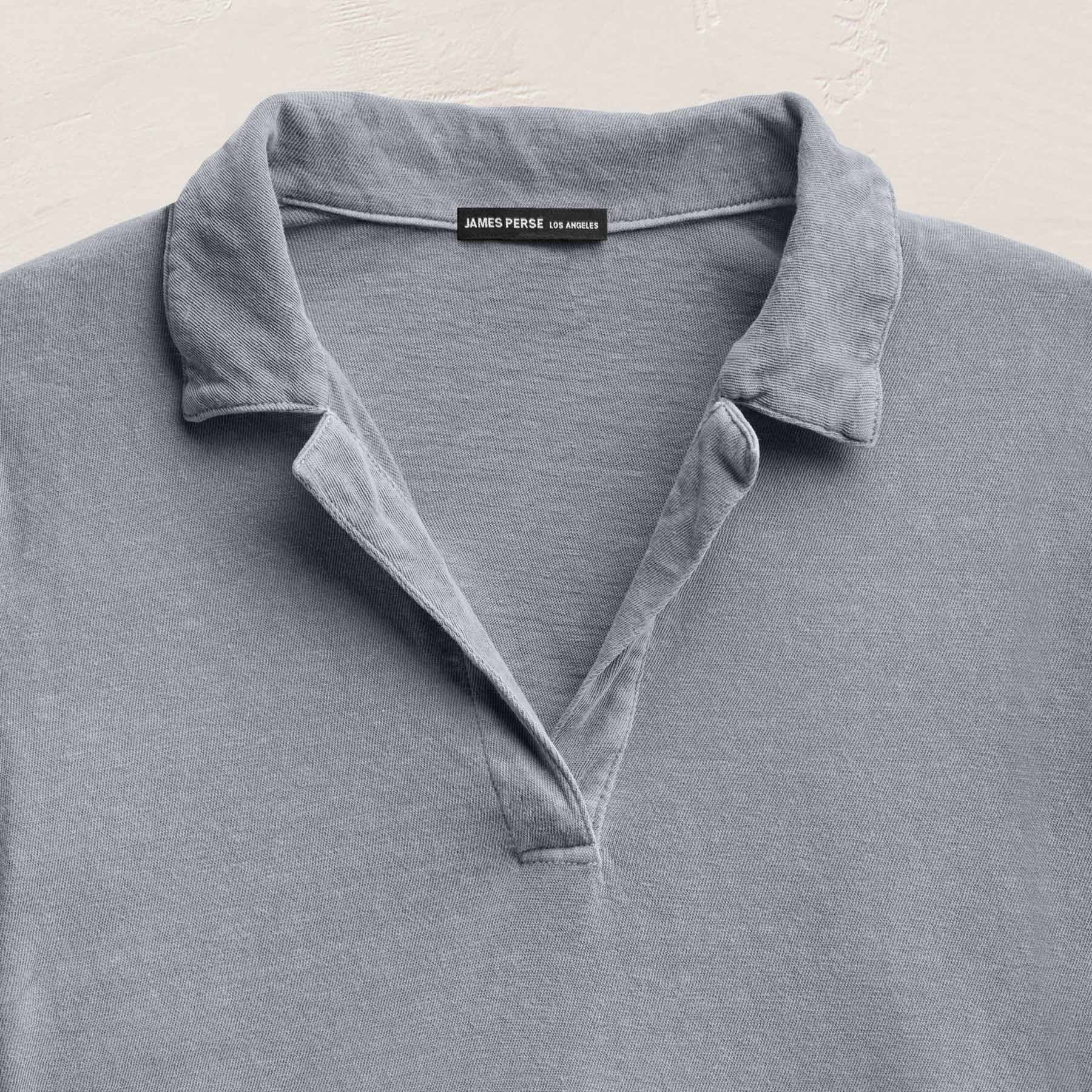 Slub Jersey Open Polo in Ore Pigment | James Perse Los Angeles