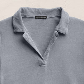 Slub Jersey Open Polo in Ore Pigment | James Perse Los Angeles