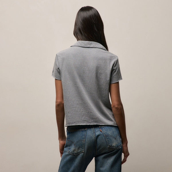 Slub Jersey Open Polo in Ore Pigment | James Perse Los Angeles