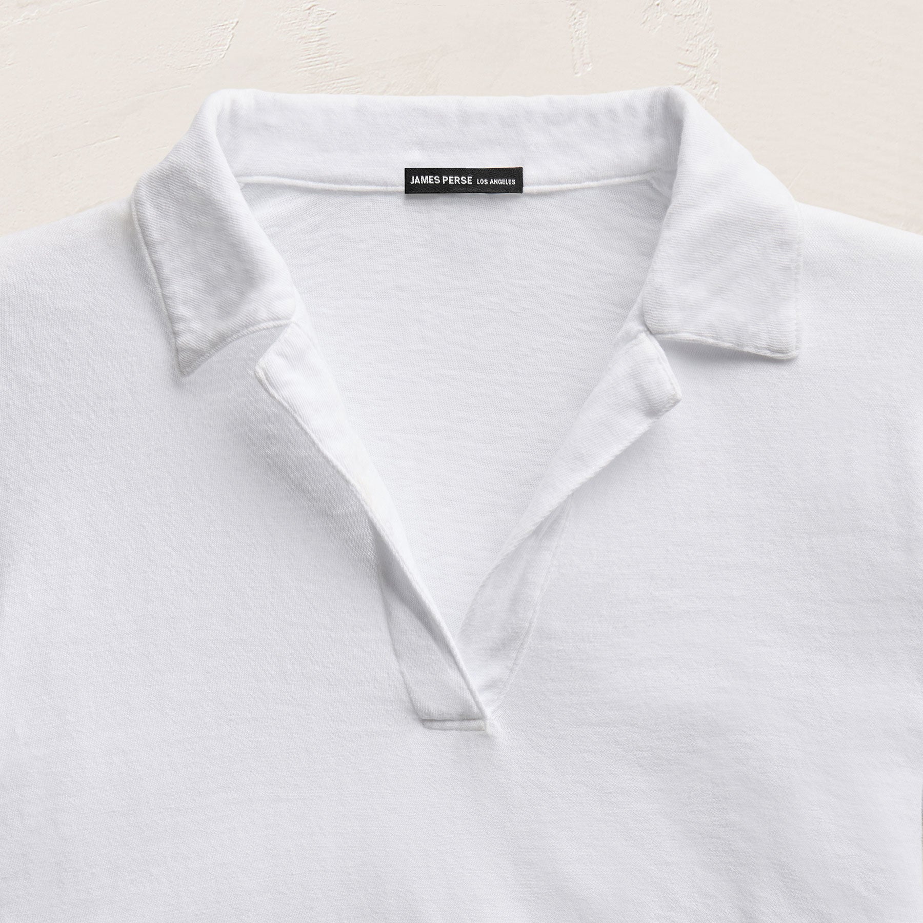 Slub Jersey Open Polo in White | James Perse Los Angeles