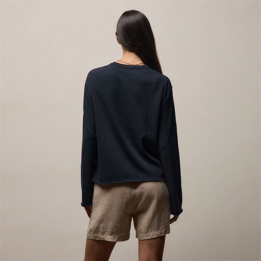 Slub Jersey Long Sleeve Tee in Classic Navy | James Perse Los Angeles
