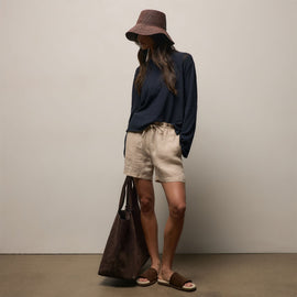 Slub Jersey Long Sleeve Tee in Classic Navy | James Perse Los Angeles