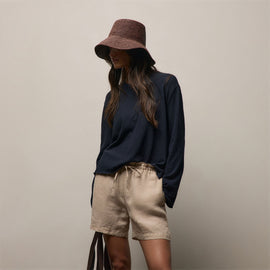 Slub Jersey Long Sleeve Tee in Classic Navy | James Perse Los Angeles