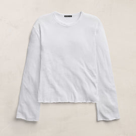 Slub Jersey Long Sleeve Tee in White | James Perse Los Angeles
