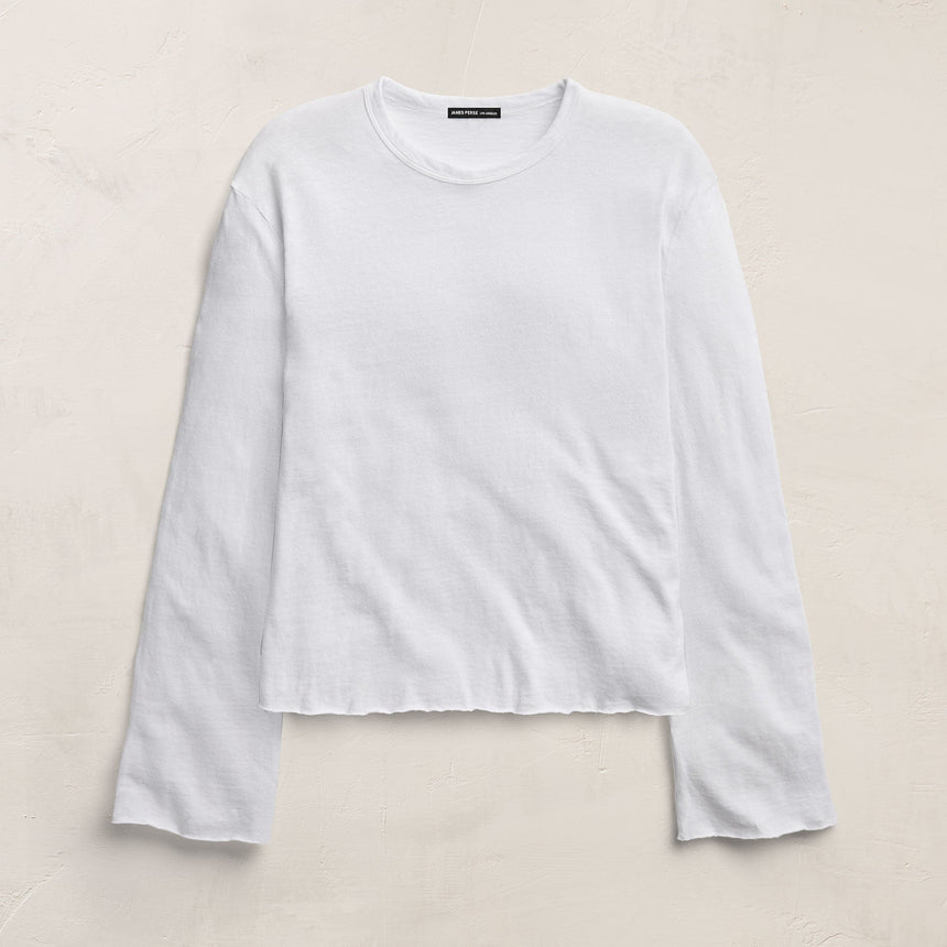 Slub Jersey Long Sleeve Tee in White | James Perse Los Angeles