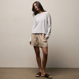Slub Jersey Long Sleeve Tee in White | James Perse Los Angeles