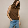 Slub Jersey Henley Tank in Cocoa | James Perse Los Angeles