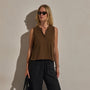 Slub Jersey Henley Tank in Cocoa | James Perse Los Angeles