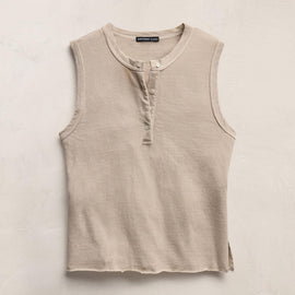 Slub Jersey Henley Tank in Stone Pigment | James Perse Los Angeles