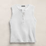 Slub Jersey Henley Tank in White | James Perse Los Angeles