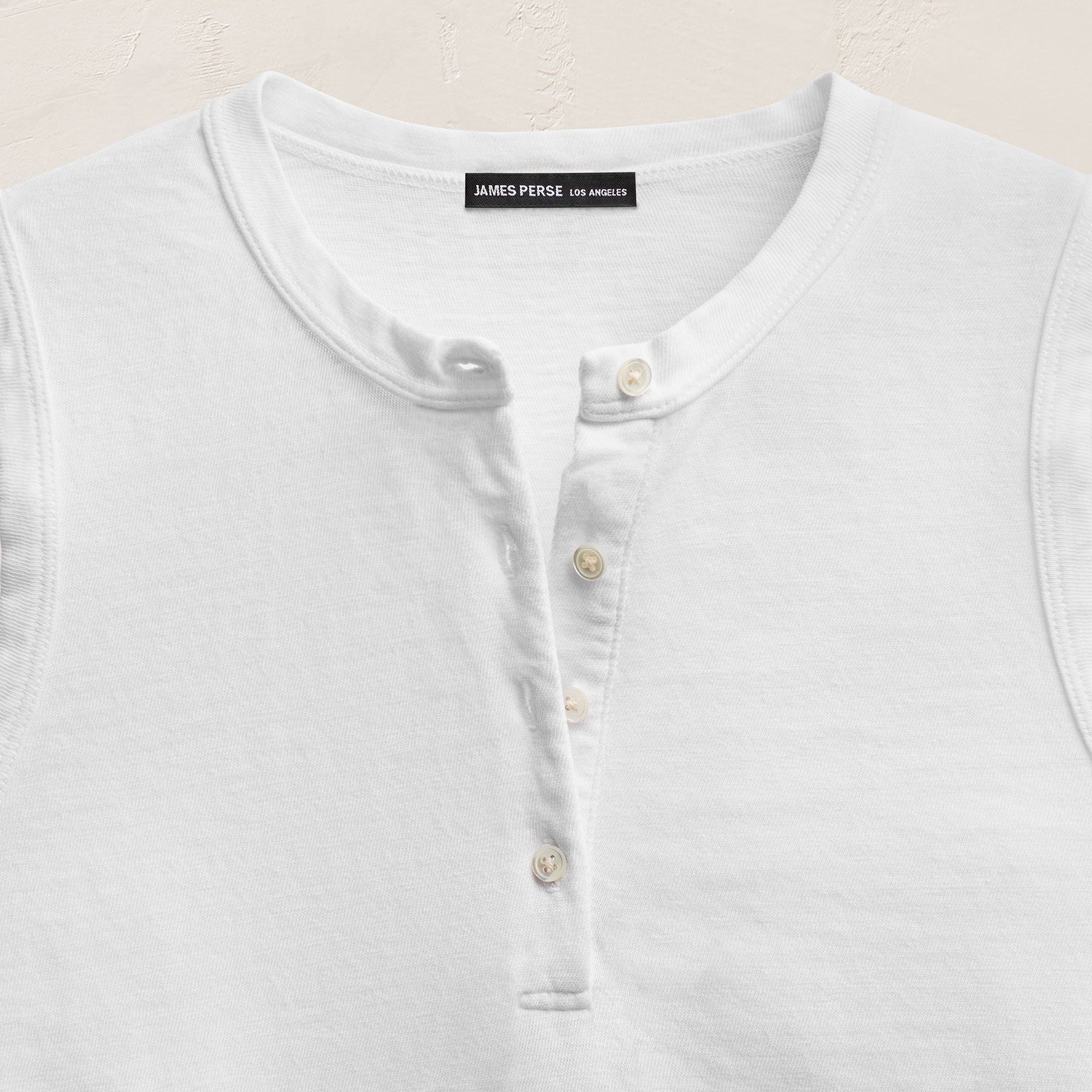 Slub Jersey Henley Tank in White | James Perse Los Angeles