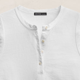 Slub Jersey Henley Tank in White | James Perse Los Angeles