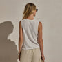 Slub Jersey Henley Tank in White | James Perse Los Angeles