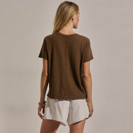 Slub Jersey Relaxed Graphic Tee in Cocoa/Black | James Perse Los Angeles