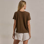 Slub Jersey Relaxed Graphic Tee in Cocoa/Black | James Perse Los Angeles