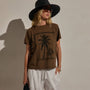 Slub Jersey Relaxed Graphic Tee in Cocoa/Black | James Perse Los Angeles