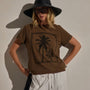 Slub Jersey Relaxed Graphic Tee in Cocoa/Black | James Perse Los Angeles