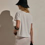 Slub Jersey Relaxed Graphic Tee in White/Black | James Perse Los Angeles