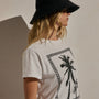 Slub Jersey Relaxed Graphic Tee in White/Black | James Perse Los Angeles