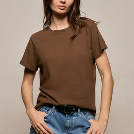 Slub Jersey Classic Tee in Cocoa | James Perse Los Angeles