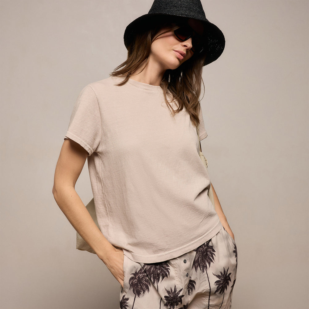 Slub Jersey Classic Tee In Stone Pigment | James Perse Los Angeles